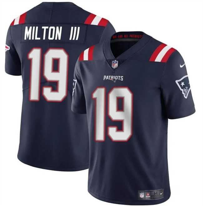 Men & Women & Youth New England Patriots #19 Joe Milton III Navy 2024 Vapor Limited Football Stitched Jersey->new england patriots->NFL Jersey